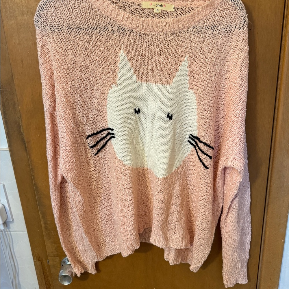 i joah Pink Cat Sweater